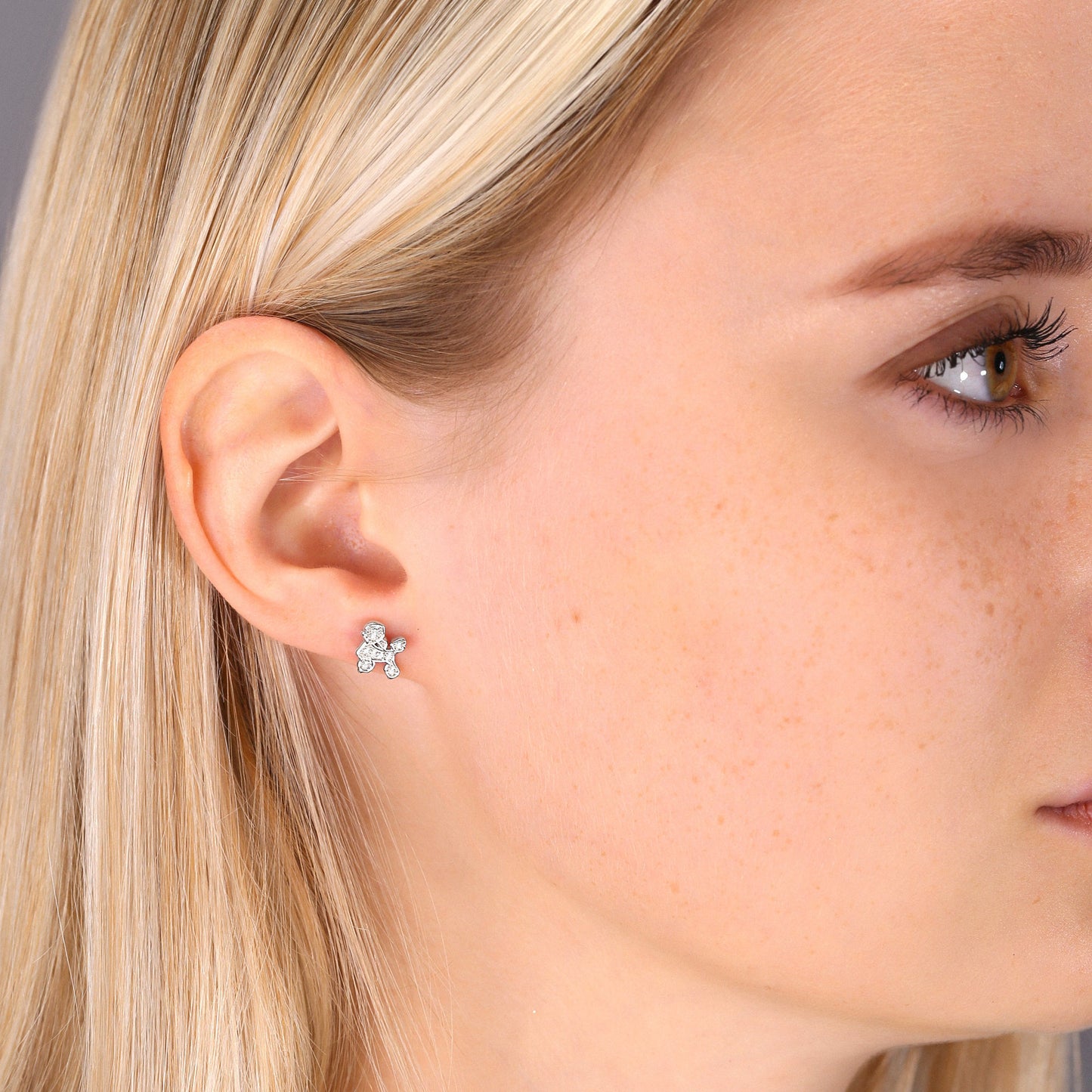 Sterling Silver Poodle Stud Earrings
