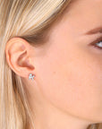 CZ Poodle Stud Earrings in Sterling Silver