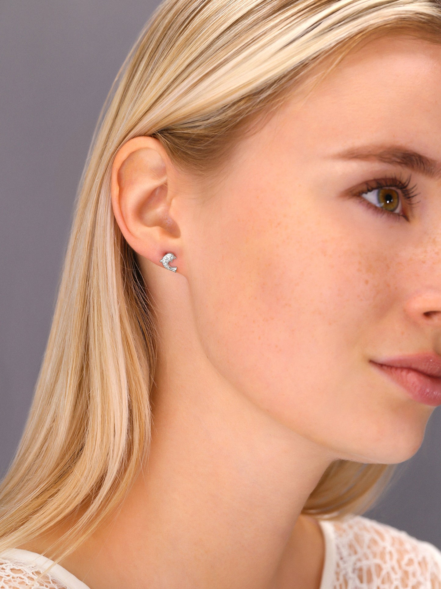 Sterling Silver Dolphin Stud Earrings
