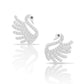 Sterling Silver White Swan Stud Earrings