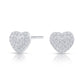 Sterling Silver Two Layer Double Heart Stud Earrings
