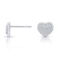 Sterling Silver Two Layer Double Heart Stud Earrings