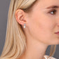 Sterling Silver Floral Pearl Stud Earrings