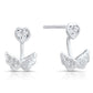 Sterling Silver Angel Wing Love Stud Earrings