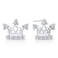 Sterling Silver Royal Queen Crown Stud Earrings