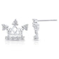 Sterling Silver Royal Queen Crown Stud Earrings
