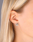 Sterling Silver Royal Queen Crown Stud Earrings