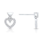 Sterling Silver Dangle Heart Stud Earrings