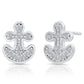 Sterling Silver Small Anchor Stud Earrings, 1659