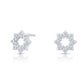 Sterling Silver Halo Star Flower Stud Earrings