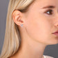 Sterling Silver Halo Star Flower Stud Earrings