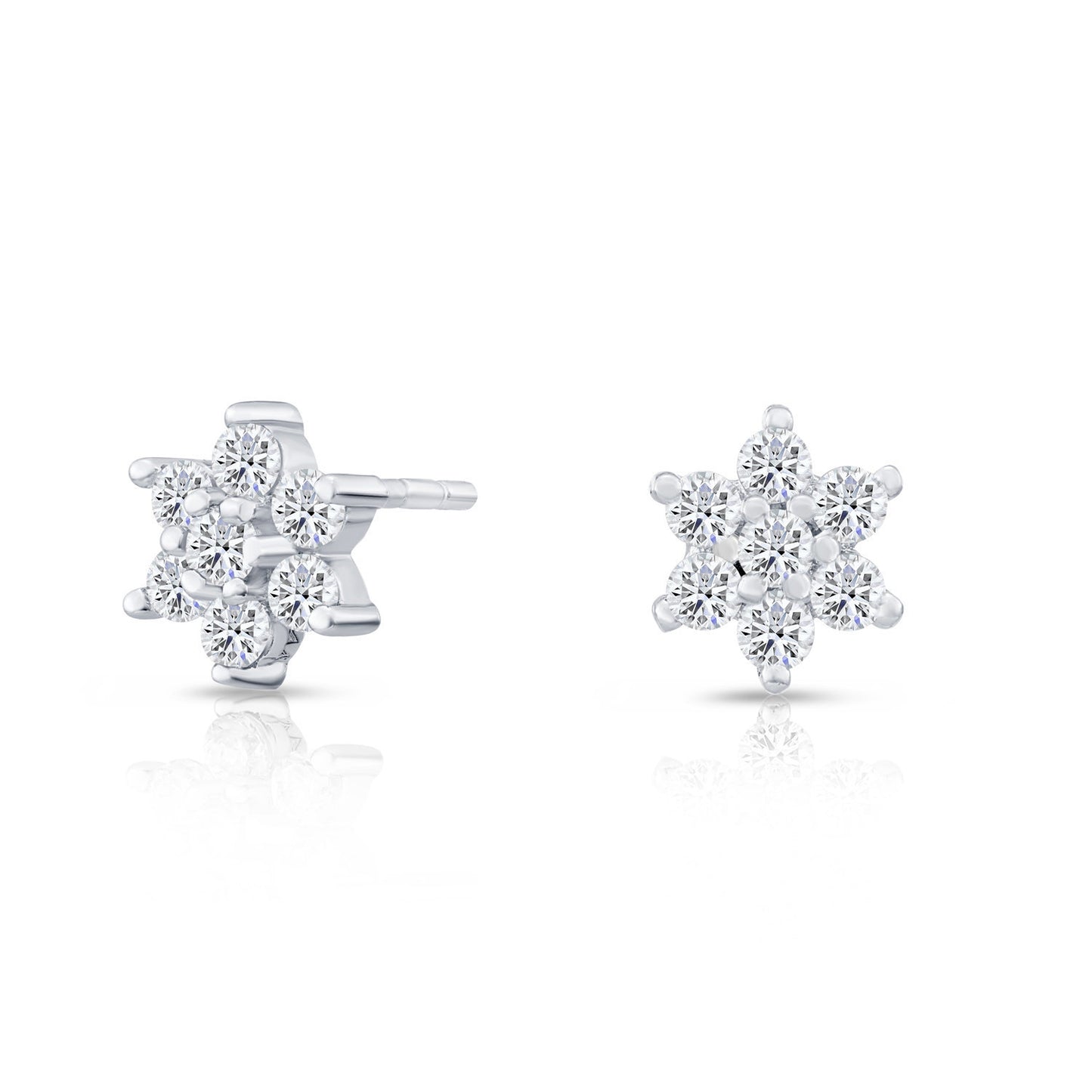 Sterling Silver Flower Stud Earrings, 0720
