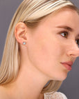 CZ Starfish Stud Earrings in Sterling Silver