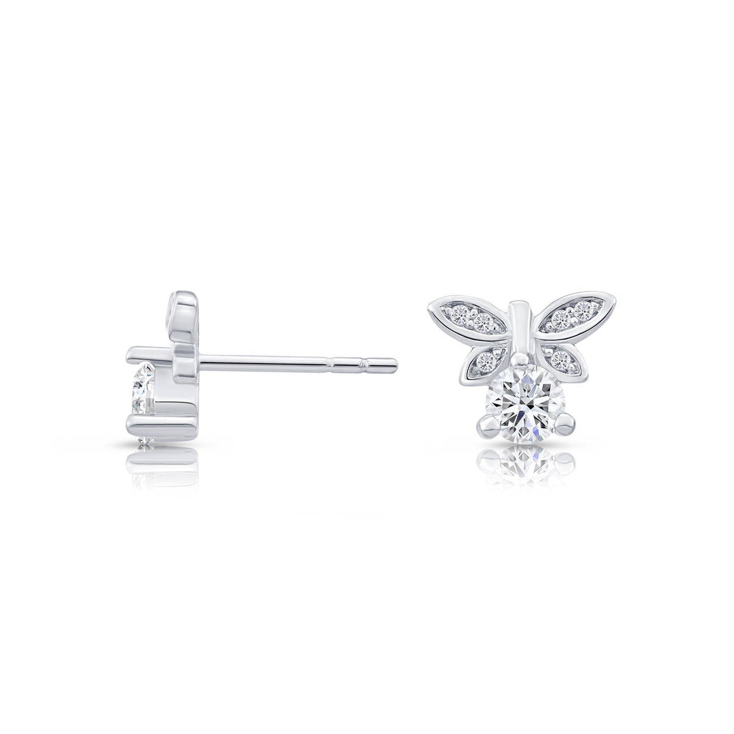 Sterling Silver Dragonfly Stud Earrings