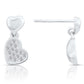 Sterling Silver Double Heart Dangle Stud Earrings