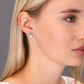 Sterling Silver Double Heart Dangle Stud Earrings