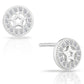 Sterling Silver Halo Star Stud Earrings