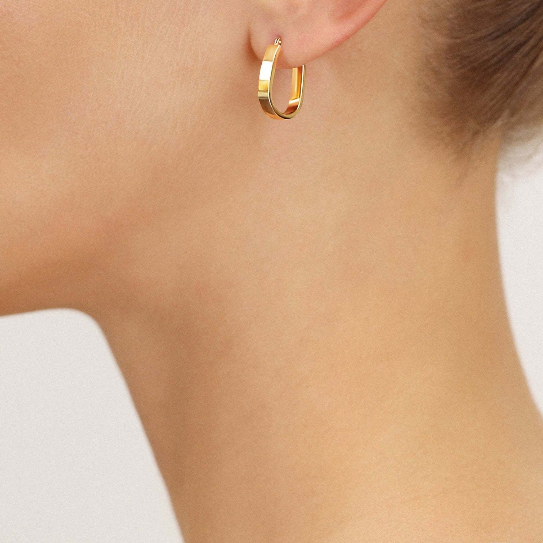 14K Yellow Gold Small U-Shape Hoop Earrings - Josephs Jewelers