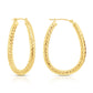 14k Yellow Gold Textured Hoop Earrings, The Alligator Collection