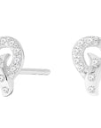CZ Small Tear Drop Stud Earrings in Sterling Silver