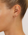 14k Yellow Gold Diamond Cut Sparkle Ball Stud Earrings