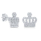 Sterling Silver Royal Crown Stud Earrings