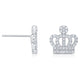 Sterling Silver Royal Crown Stud Earrings