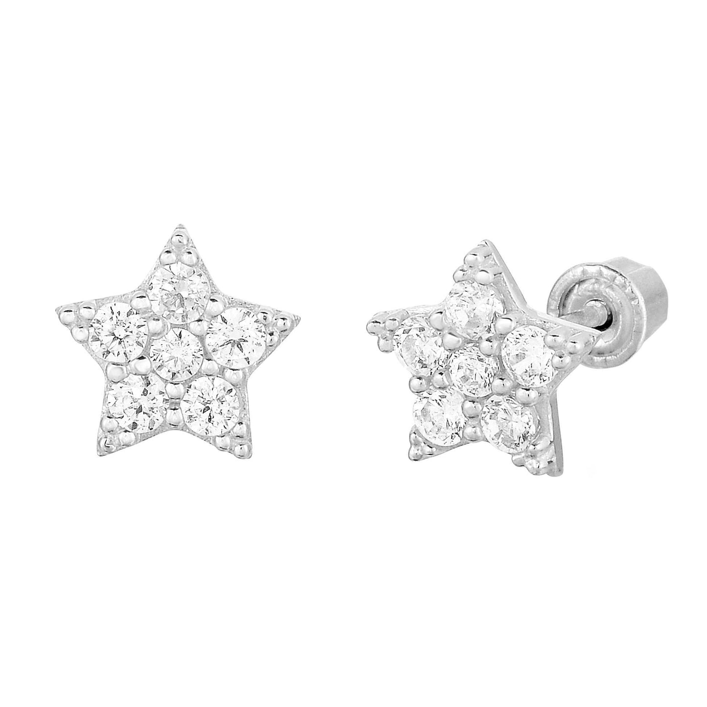 14k Gold Star Shaped Stud Earrings