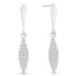 Sterling Silver Willow Leaf Dangle Stud Earrings, Slim Leaf