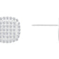 Sterling Silver Square Stud Earrings, Pave, Unisex