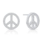 Sterling Silver Small Open Peace Sign Stud Earrings