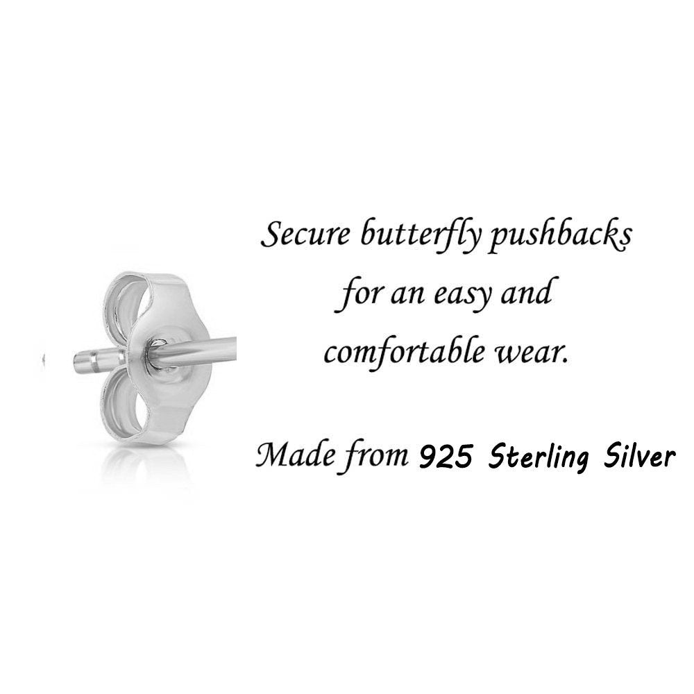 CZ Small Open Peace Sign Stud Earrings in Sterling Silver