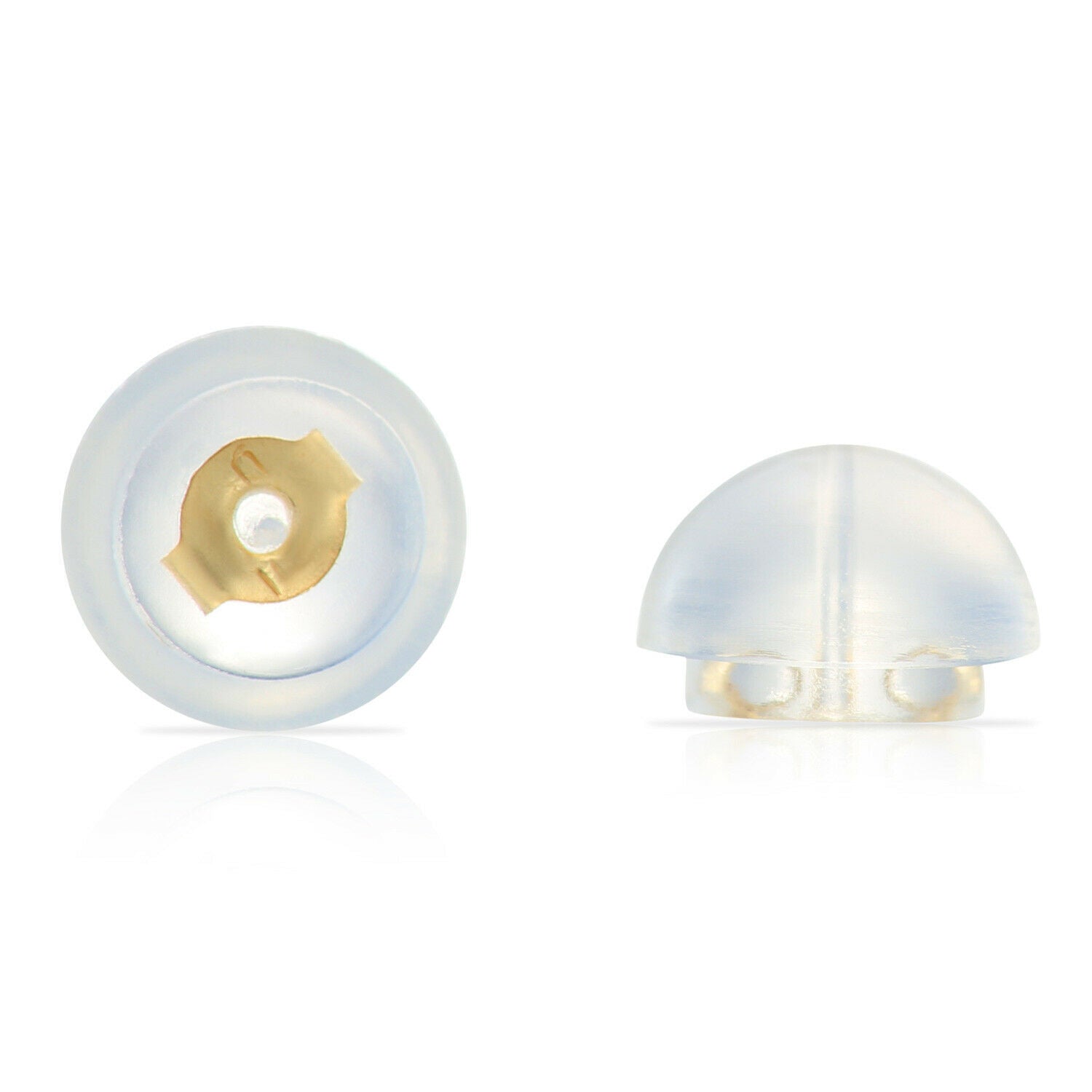 Plain And Yellow/White Gold Core Silicone Push On Backs –