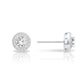 Sterling Silver Solitaire Halo Stud Earrings, 0840