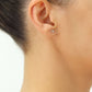 14K White Gold Ball Stud Earrings with Silicone Gold Pushbacks