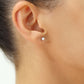 14K White Gold Ball Stud Earrings with Silicone Gold Pushbacks