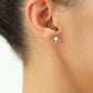 14K White Gold Ball Stud Earrings with Silicone Gold Pushbacks