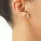 14K White Gold Ball Stud Earrings with Silicone Gold Pushbacks