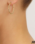 14K Yellow Gold Square Twist Hoop Earrings