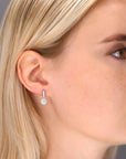 CZ Dangle Flower Earrings in Sterling Silver