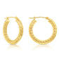 14k Yellow Gold Textured Hoop Earrings, The Alligator Collection