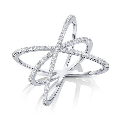 Sterling Silver Sparkle Triple X Ring