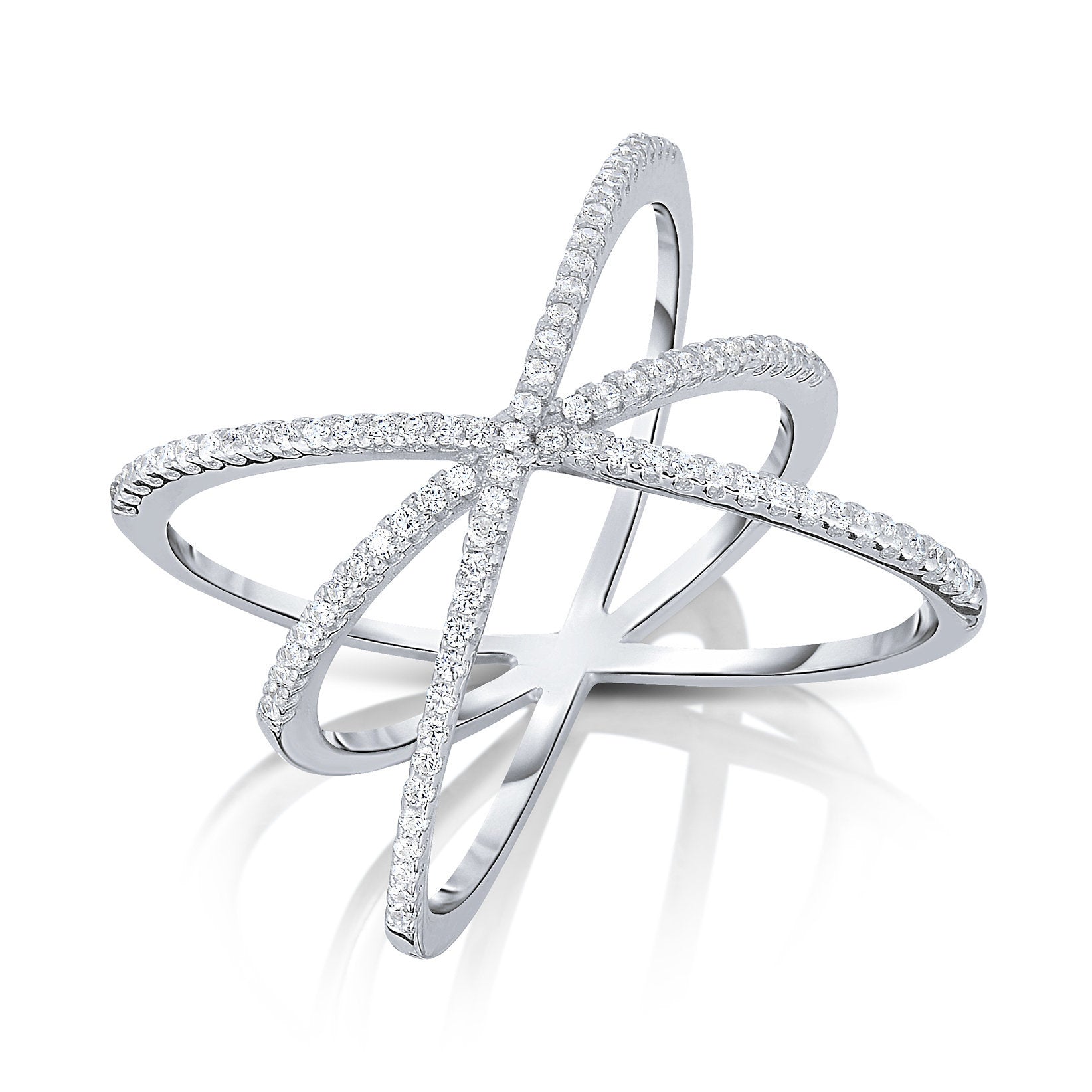 Sterling Silver Sparkle Triple X Ring