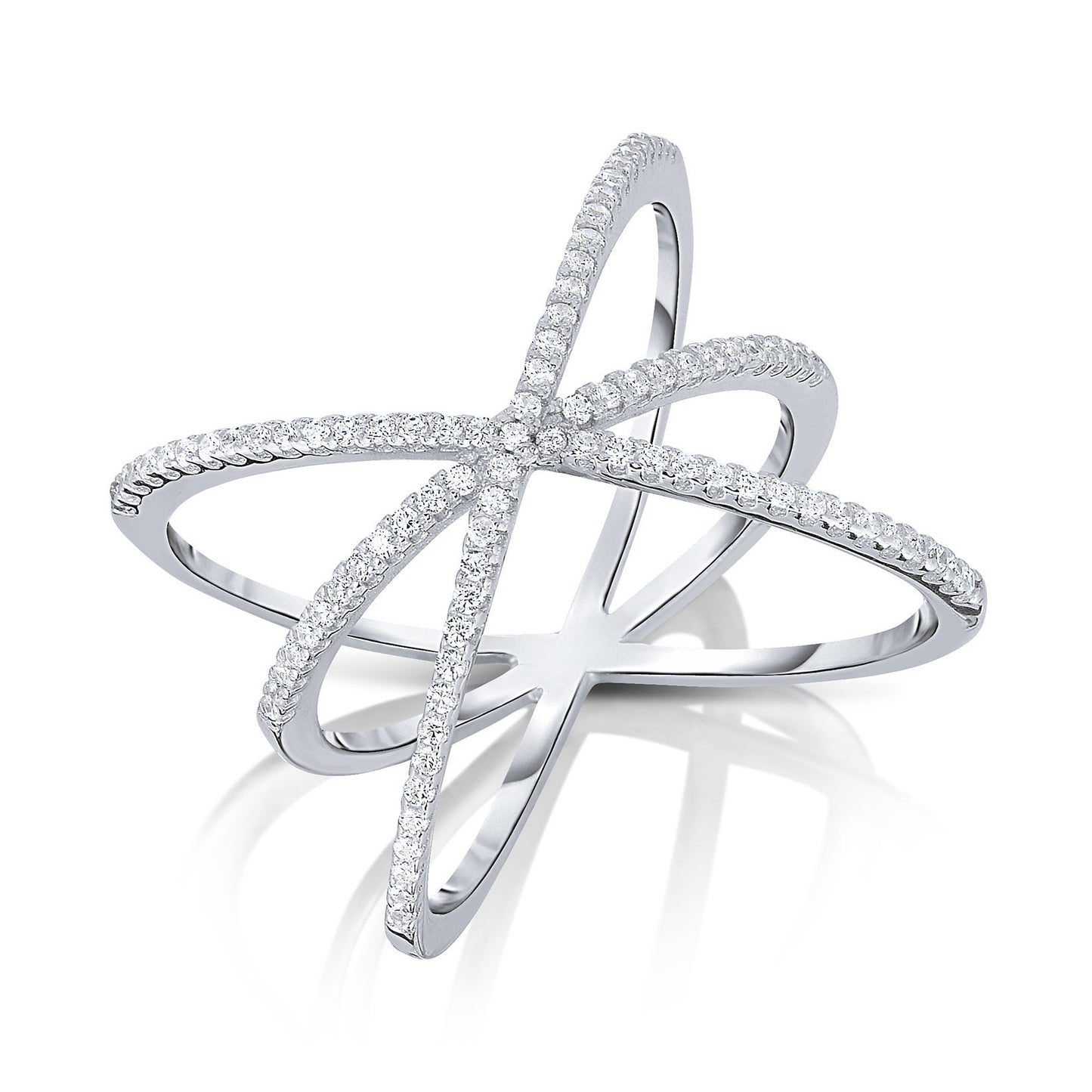 Sterling Silver Sparkle Triple X Ring