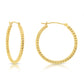 14k Yellow Gold Textured Hoop Earrings, The Twist Collection