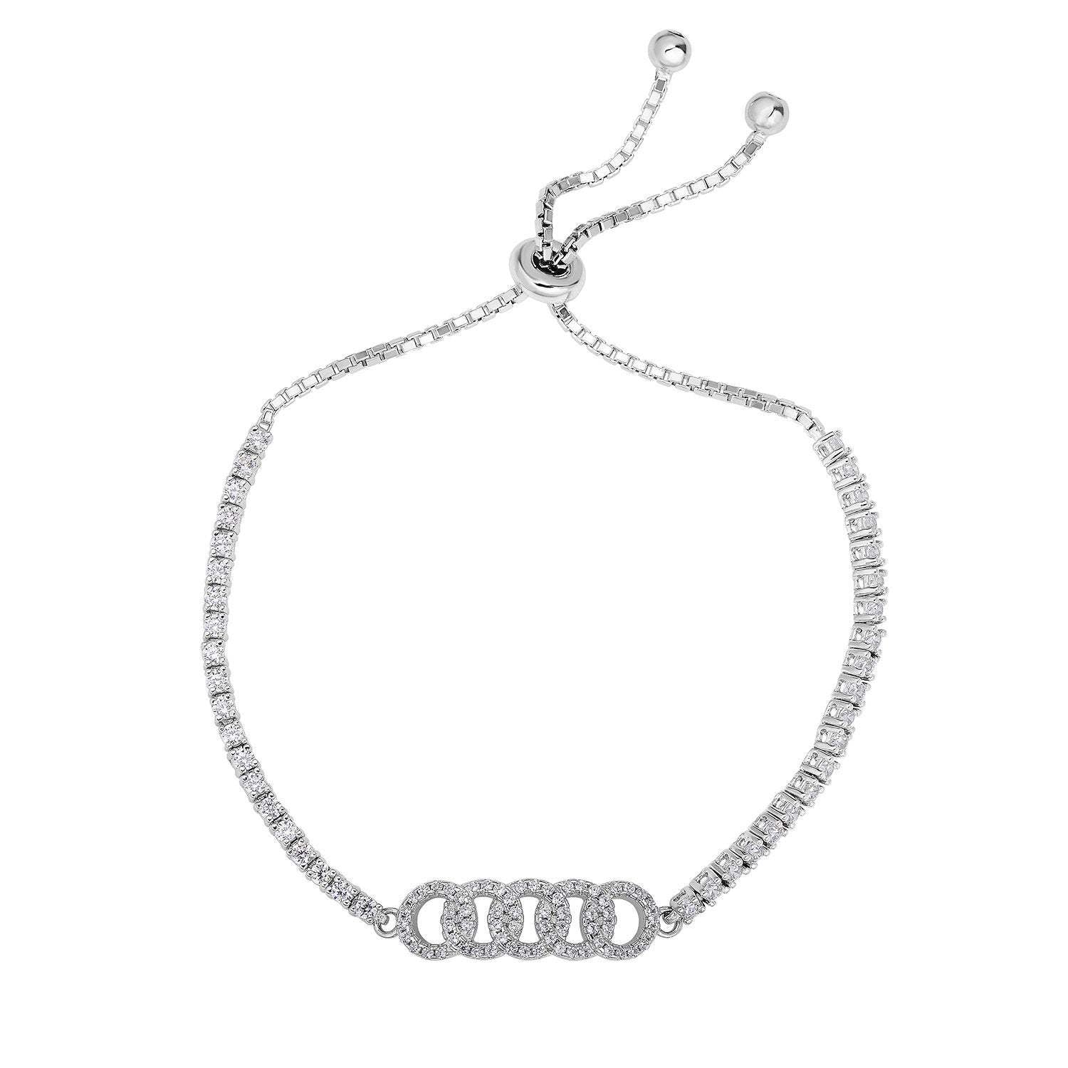 CZ Infinity Bracelet in Sterling Silver