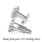 Flower Cuff links in Sterling Silver, Two-tone