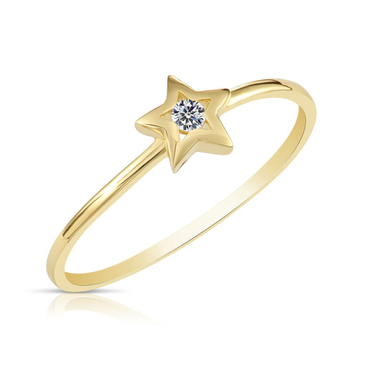 10k Yellow Gold Dainty Star Ring