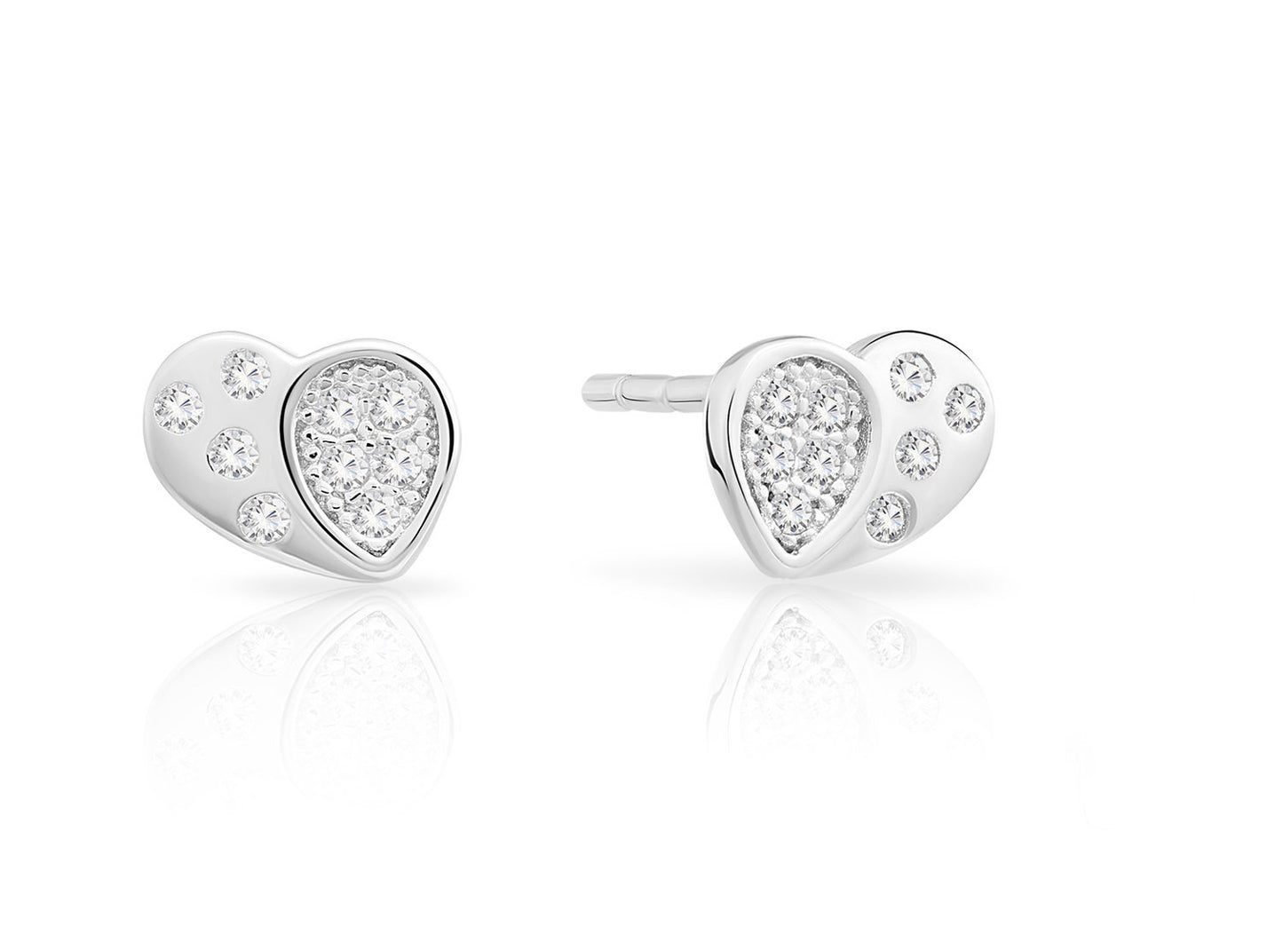 Sterling Silver Small Heart Stud Earrings, 1033