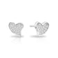 Sterling Silver Curved Heart Stud Earrings, 1016